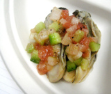 牡蠣のラビゴットソースかけ