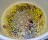 ペペロンチーノ、じっくりコトコト中