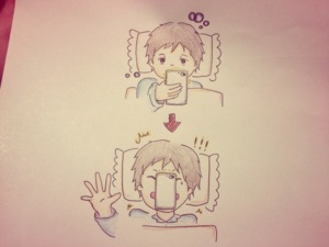 スマホをいじりながら寝るのは<br>お勧めしません!笑<br>ADゴン