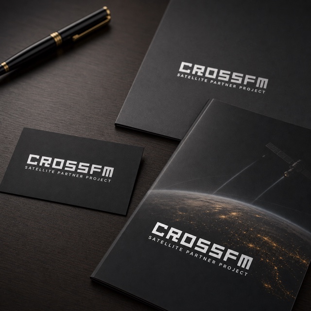 CROSS FM公式ロゴを使用した会社案内と名刺